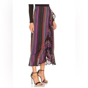 BRAND NEW! House of Harlow 1960 Clementine Skirt Rainbow Stripe XL